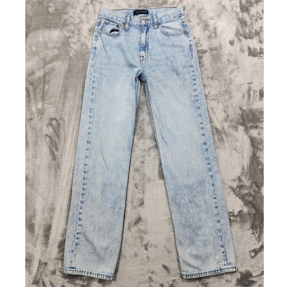 Aéropostale Jeans Womens 2 Blue High Rise 90s Baggy Relaxed Straight Acid Wash